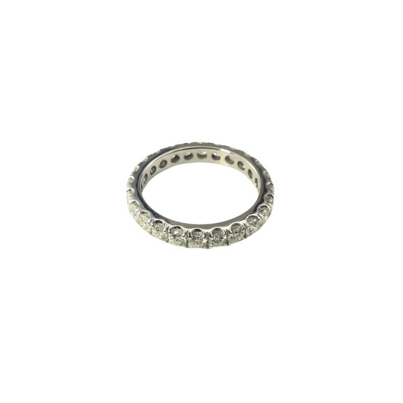 14 Karat White Gold Diamond Eternity Band Ring Size 7.5 #19517 - Picture 4 of 8